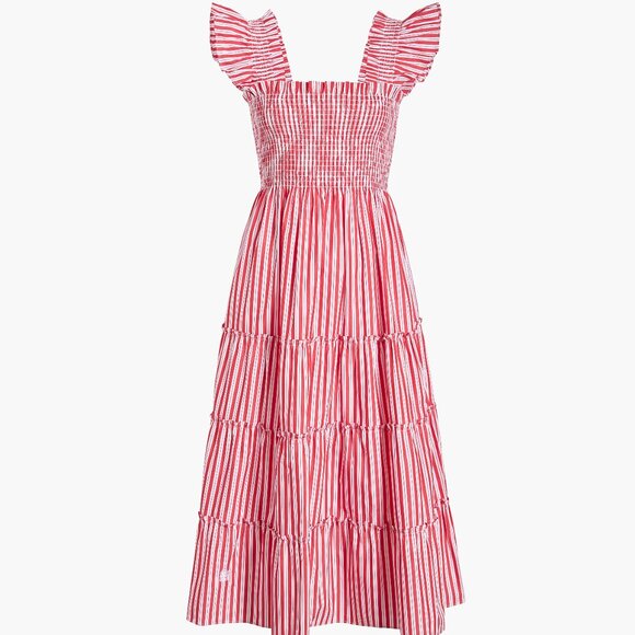 Hill House - The Ellie Nap Dress - Red Stripe - Picture 1 of 5